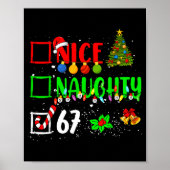 Funny 6-7 Meme Nice Naughty 67 Christmas Brain Rot Poster (Voorkant)