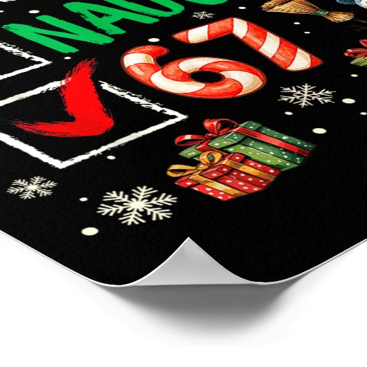 Funny 6-7 Meme Nice Naughty 67 Christmas Brain Rot Poster (Hoek)