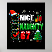 Funny 6-7 Meme Nice Naughty 67 Christmas Brain Rot Poster (Voorkant)