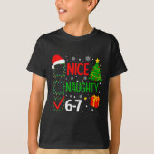 Funny 6-7 Meme Nice Naughty 67 Christmas Brain Rot T-shirt (Voorkant)