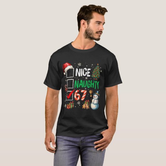 Funny 6-7 Meme Nice Naughty 67 Christmas Brain Rot T-shirt (Voorkant volledig)