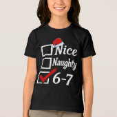 Funny 6-7 Meme Nice Naughty 67 Christmas Brain Rot Tri-Blend Shirt (Voorkant)