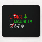 Funny 6-7 Meme Nice Naughty Christmas Brain Rot Gr Muismat (Voorkant)