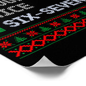 Funny 6-7 Meme Ugly Christmas Sweater Nice Naughty Poster (Hoek)