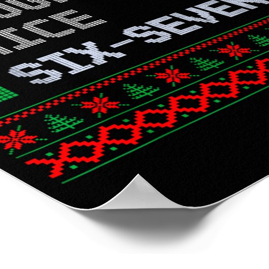 Funny 6-7 Meme Ugly Christmas Sweater Nice Naughty Poster (Hoek)