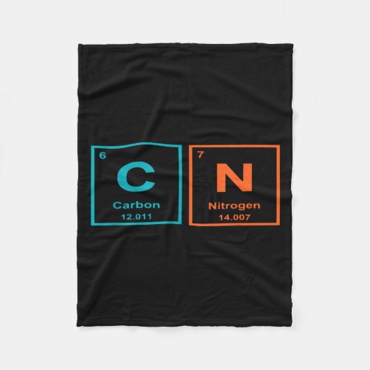 Funny 6 7 Periodic Table Carbon Nitrogen Humor  Fleece Deken (Voorkant)
