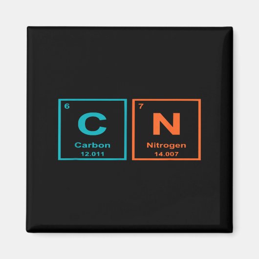 Funny 6 7 Periodic Table Carbon Nitrogen Humor  Magneet (Voorkant)