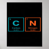 Funny 6 7 Periodic Table Carbon Nitrogen Humor  Poster (Voorkant)