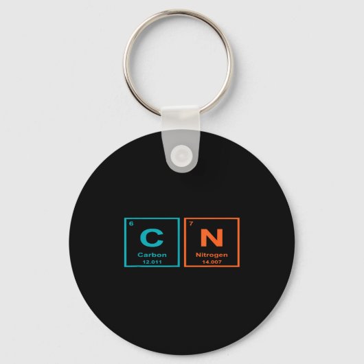 Funny 6 7 Periodic Table Carbon Nitrogen Humor  Sleutelhanger (Voorkant)