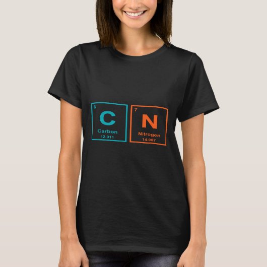 Funny 6 7 Periodic Table Carbon Nitrogen Humor  T-shirt (Voorkant)