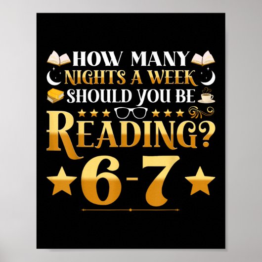 Funny 6-7 Reading Meme Quote Teacher Librarian Boo Poster (Voorkant)