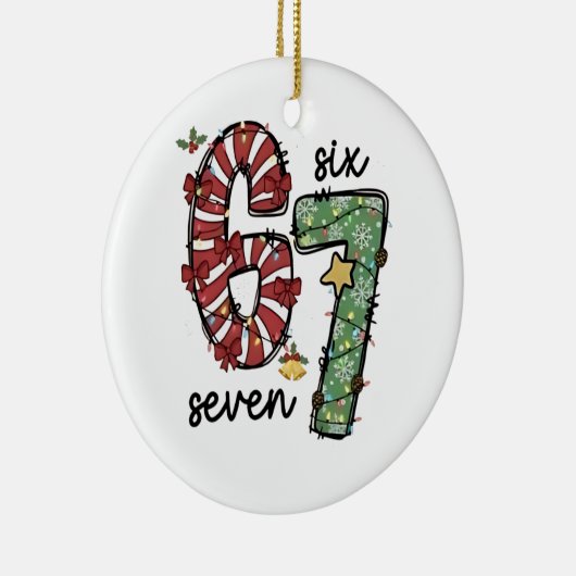 Funny 6 7  Santa Squad Sixty Seven Christmas Keramisch Ornament (Rechts)