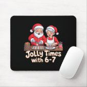 Funny 6 7 Six Seven Meme Christmas Santa Claus Wom Muismat (Met muis)