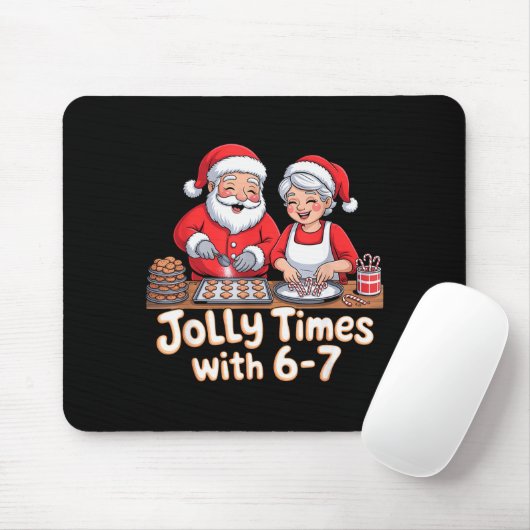 Funny 6 7 Six Seven Meme Christmas Santa Claus Wom Muismat (Met muis)