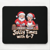 Funny 6 7 Six Seven Meme Christmas Santa Claus Wom Muismat (Voorkant)