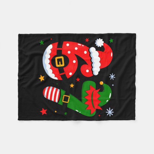 Funny 6 7 Six Seven Meme Christmas Santa Elf Coupl Fleece Deken (Voorkant (Horizontaal))