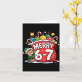 Funny 6 7 Six Seven Meme Christmas Women Men Kids  Kaart (Gele Bloem)