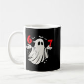 Funny 6 7 Six Seven Meme Halloween Humor Ghost Cos Koffiemok (Links)