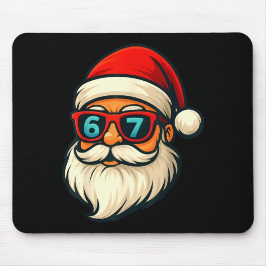 Funny 6 7 Six Seven Meme Santa Face 67 Christmas Y Muismat (Voorkant)