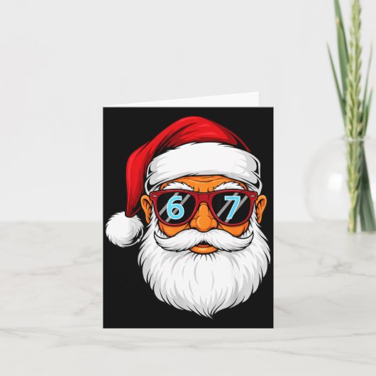 Funny 6 7 Six Seven Meme Santa Face Christmas Men  Kaart (Voorkant)