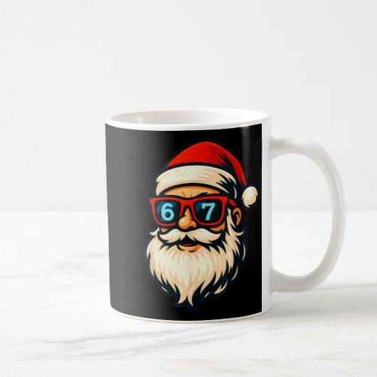 Funny 6 7 Six Seven Meme Santa Face Christmas Men  Koffiemok (Rechts)