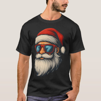 Funny 6 7 Six Seven Meme Santa Face Christmas Retr T-shirt
