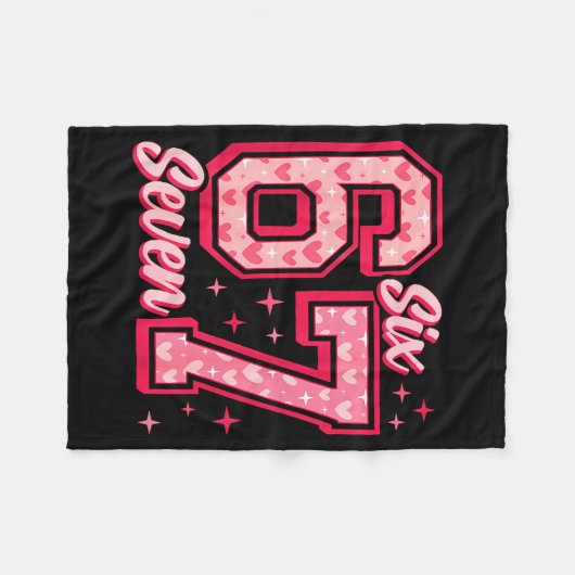 Funny 6 7 Six Seven Meme Saying Valentine Couple M Fleece Deken (Voorkant (Horizontaal))