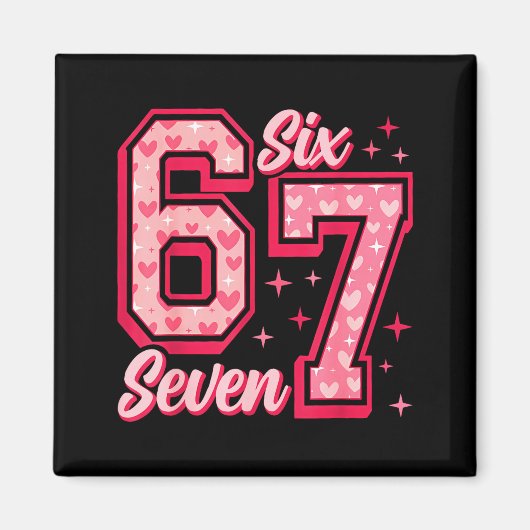 Funny 6 7 Six Seven Meme Saying Valentine Couple M Magneet (Voorkant)