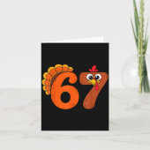Funny 6 7 Six Seven Meme Thanksgiving Turkey Holid Kaart (Voorkant)