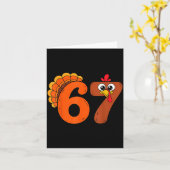 Funny 6 7 Six Seven Meme Thanksgiving Turkey Holid Kaart (Gele Bloem)