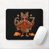 Funny 6 7 Thanksgiving Leopard Bow Turkey Six Seve Muismat (Met muis)
