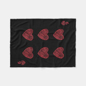 Funny 6 7 Valentine Love Heart Playing Card Couple Fleece Deken (Voorkant (Horizontaal))