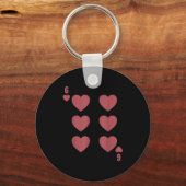 Funny 6 7 Valentine Love Heart Playing Card Matchi Sleutelhanger (Voorkant)