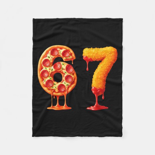 Funny 6 7 Zza Nugget Meme Six Seven 67 Food Lovers Fleece Deken (Voorkant)