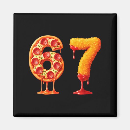 Funny 6 7 Zza Nugget Meme Six Seven 67 Food Lovers Magneet (Voorkant)