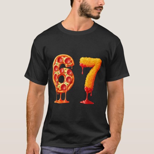 Funny 6 7 Zza Nugget Meme Six Seven 67 Food Lovers T-shirt (Voorkant)
