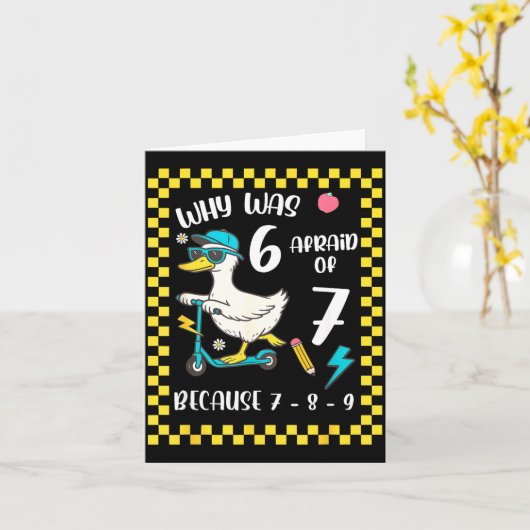 Funny 6 Afraid Of 7 Silly Goose Six Seven 67 Meme  Kaart (Gele Bloem)
