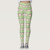 Funny 6 Cartoon Illustratie Varken Kies Kleur L Leggings (Voorkant)