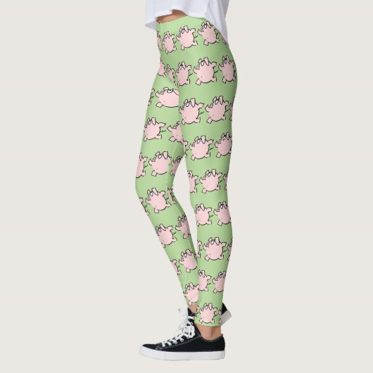 Funny 6 Cartoon Illustratie Varken Kies Kleur L Leggings (Links)