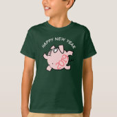 Funny 6 Cartoon Illustration Pig Year 2019 Kinder  T-shirt (Voorkant)