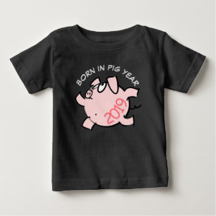 Funny 6 Cartoon Illustration Pink Pig 2019 Baby T