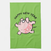 Funny 6 Cartoon Pig. 2019 Kitchen Towel Theedoek (Verticaal)