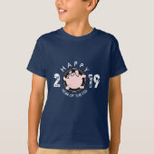 Funny 6 Cartoon Pig Year, aangepast 2019 Kinder T- T-shirt (Voorkant)