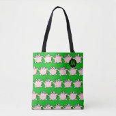 Funny 6 Cartoon Varkenspeld Monogram Kies de Canva Tote Bag (Voorkant)