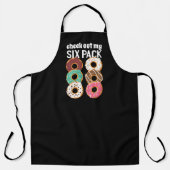 Funny 6 Pack pap Bod Donuts in plaats van Mannen s Schort (Voorkant)