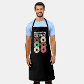 Funny 6 Pack pap Bod Donuts in plaats van Mannen s Schort (Gedragen)