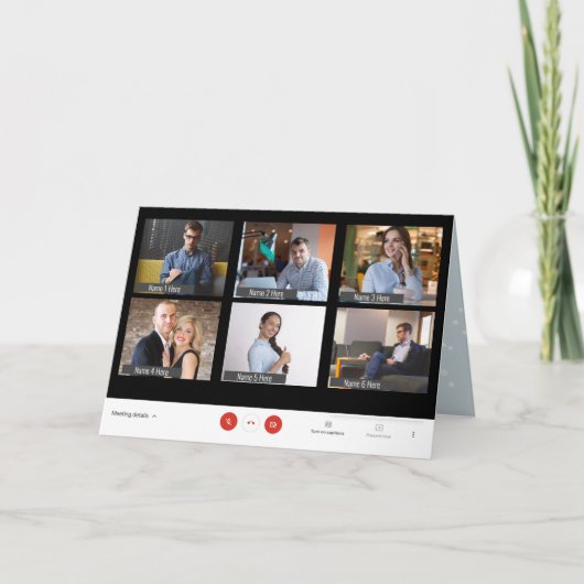 Funny 6 Spot Zoom kerstfeestdag Kaart (Voorkant)