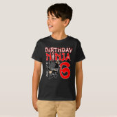 Funny 6th Birthday Ninja 6 Year Old Giften for Kid T-shirt (Voorkant volledig)