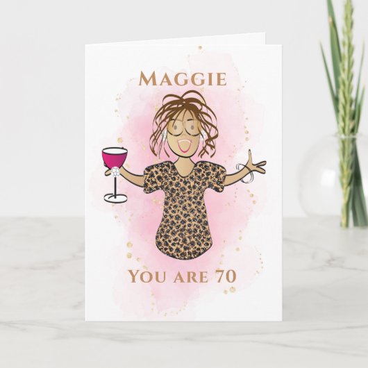 Funny 70 en Fabulous Sassy Cartoon 70th Verjaardag Kaart (Voorkant)