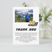 Funny 70, wat Quote Foto 70th Birthday Bedankkaart (Staand voorkant)